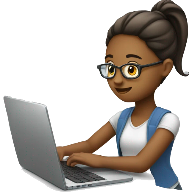 a girl designing something on her laptop emoji