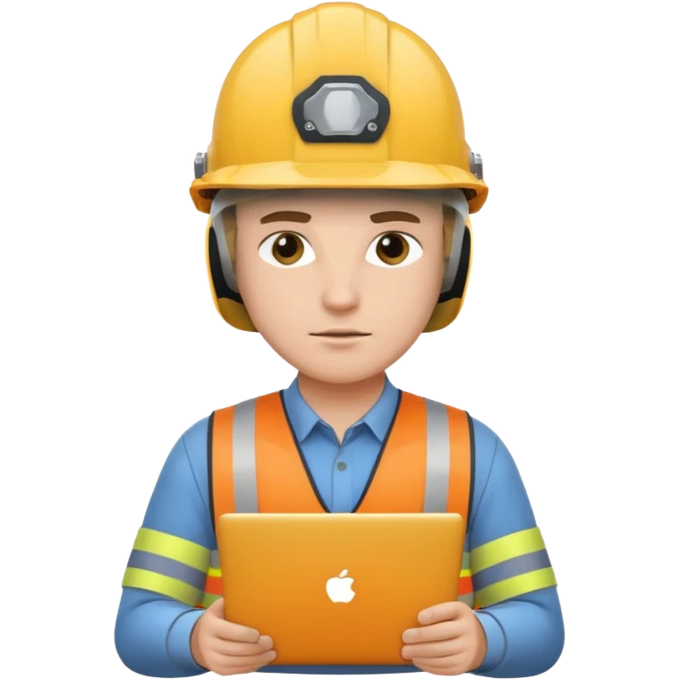 Engineer with laptop, helmet on
 emoji