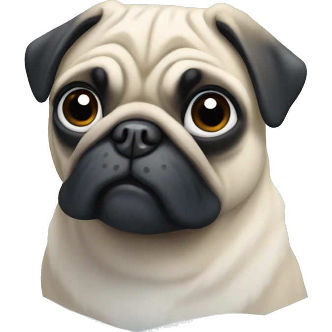 Pug with snow emoji