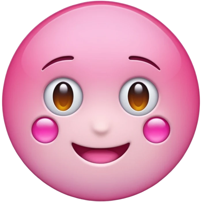 "Create a simple, glossy pink circle emoji using the exact same light pink color and shiny 3D gradient style as the Notion pink heart emoji (🩷). The circle should have a subtle highlight to mimic the Notion pink heart’s finish, and the tone should match emoji standards for digital use. emoji