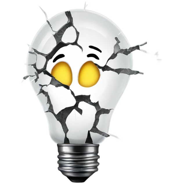 shattered light bulb emoji