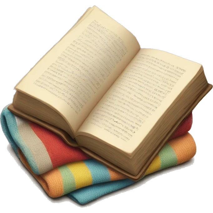 Open book on top of folded blanket emoji