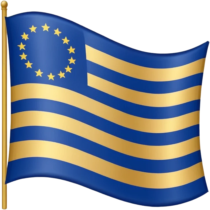 A flag with two dark blue stripes and a gold stripe in the middle emoji