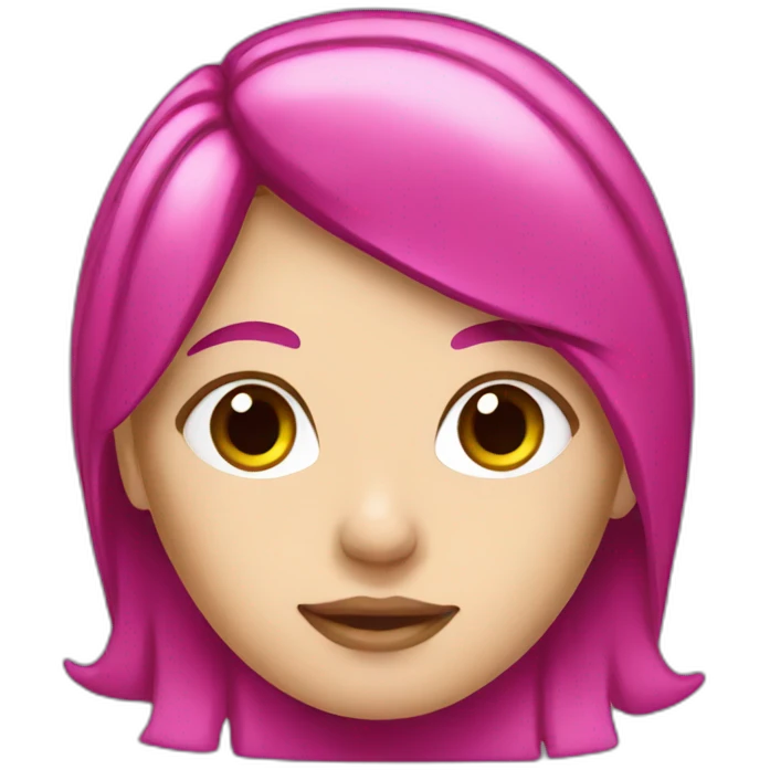 White girl with magenta hair  emoji