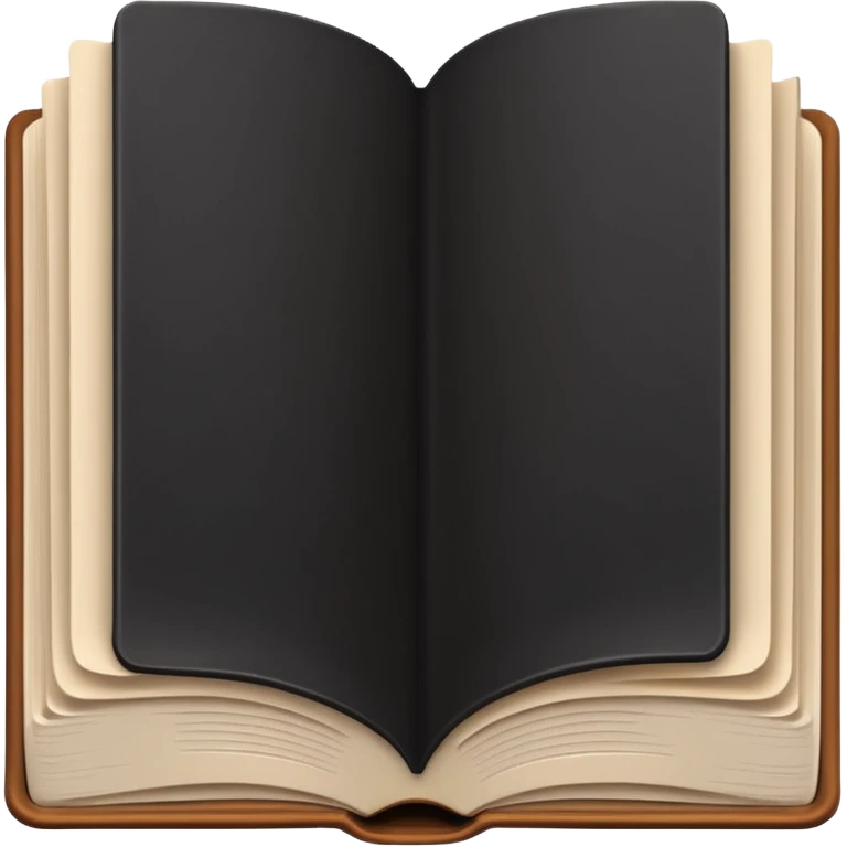 open brown book with completely empty, black pages emoji