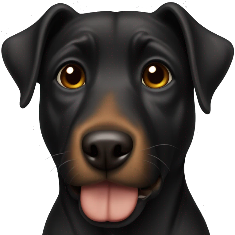 black dog with brown nose  emoji