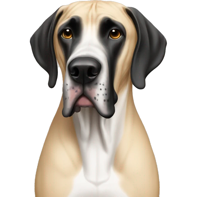 Tan Great Dane with black Great Dane  emoji