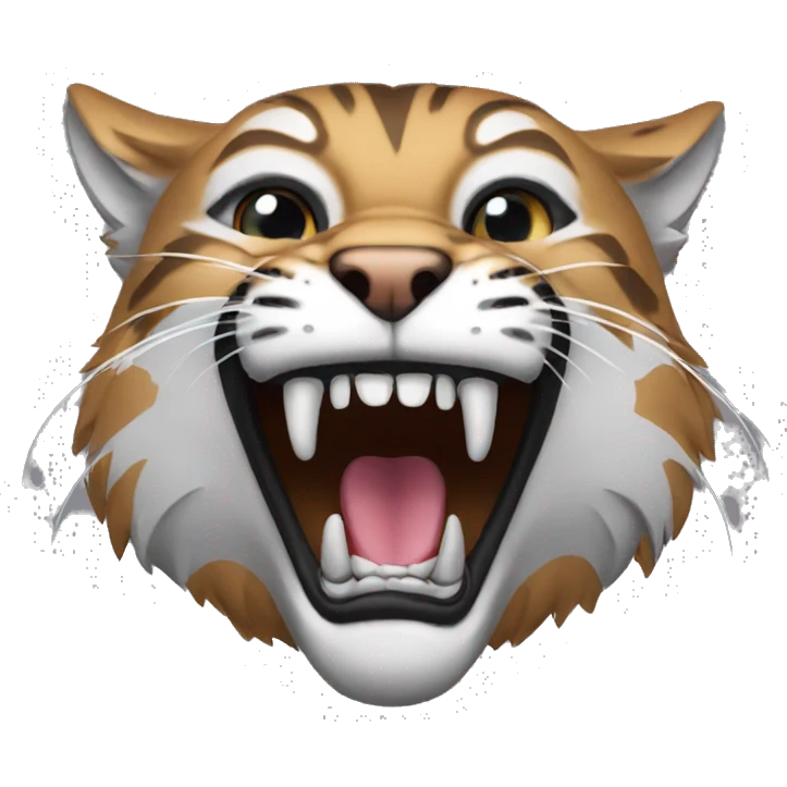Bobcat mascot dangerous fangs emoji