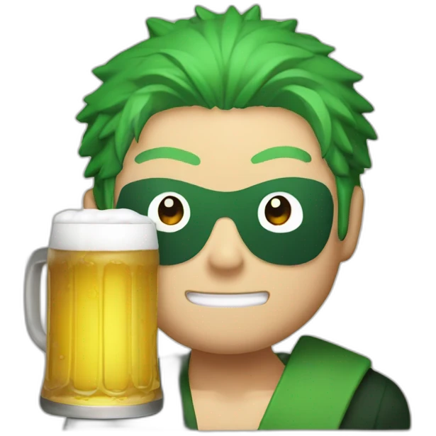 Zoro with beer emoji