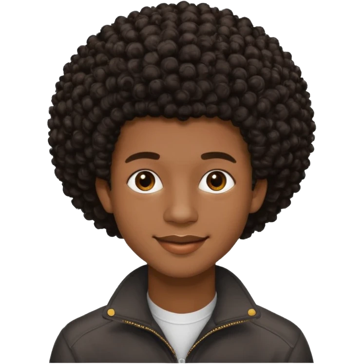Une homme de 17 ans il a la peau noir foncé , des lèvres pulpeuses  . Il a un taper bouclé afro mais que au dessus car les cheveux ont un taper et des contours  emoji