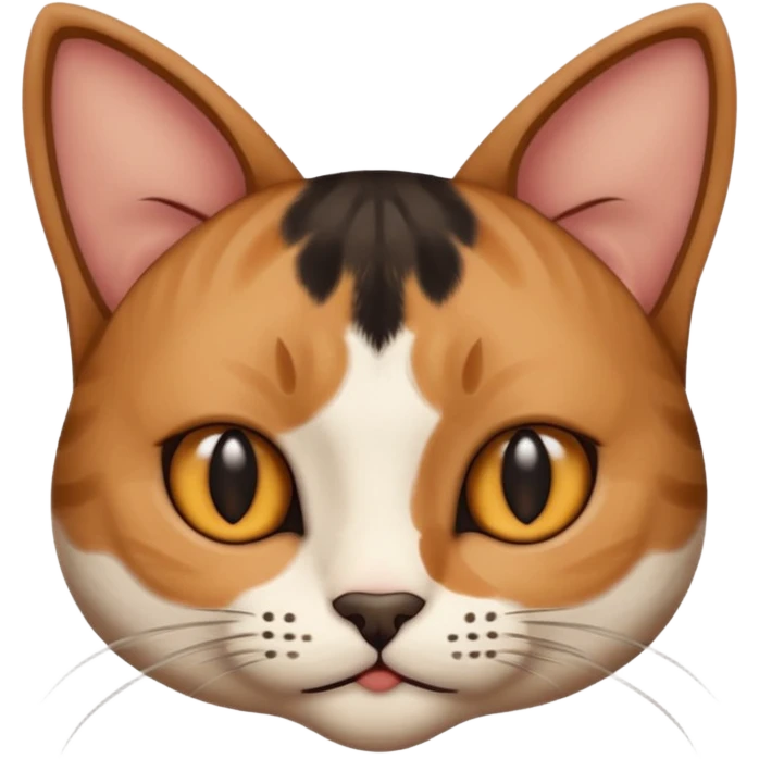 a cat, the left ear is brown, and the right ear is black emoji