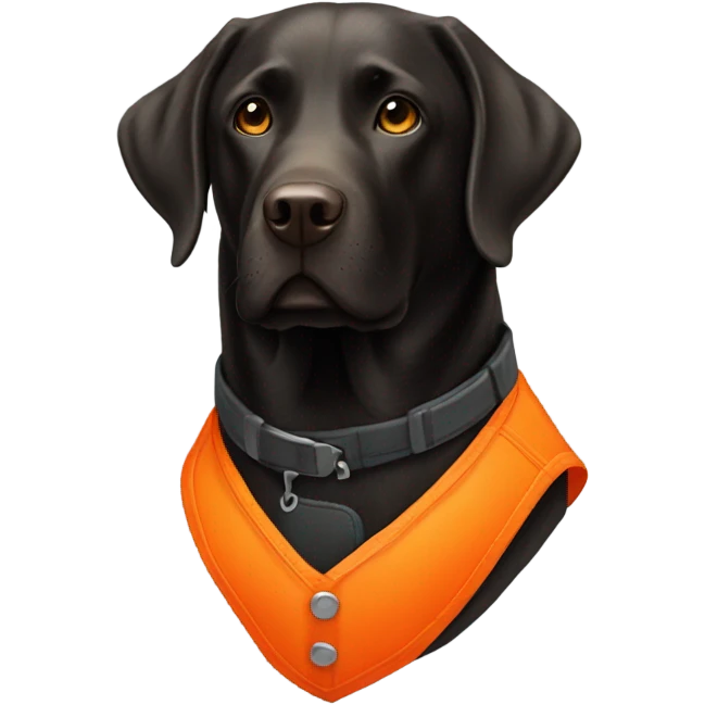 Black lab with hunting vest emoji