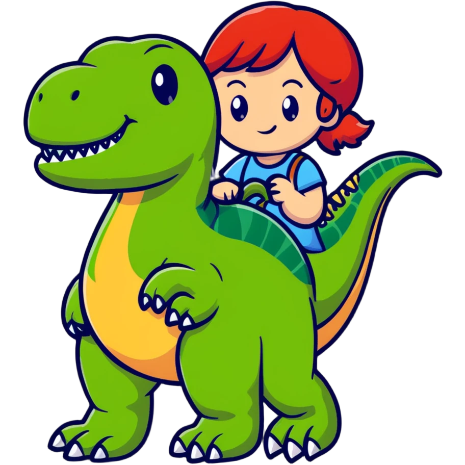 red-haired girl with a dinosaur tail and paws emoji
