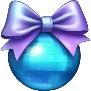 Small bow on discoball emoji