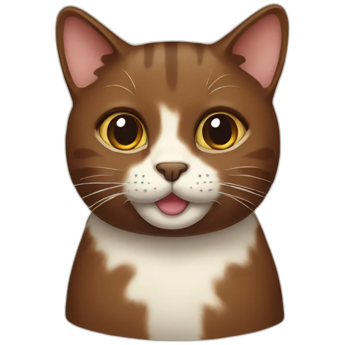 Brown cat with cream brownie emoji