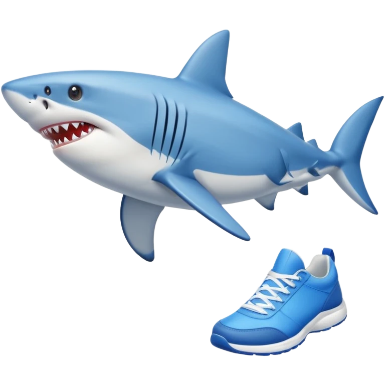 A SHARK WITH 4 LEGS AND WEARING BLUE SNEAKERS  emoji