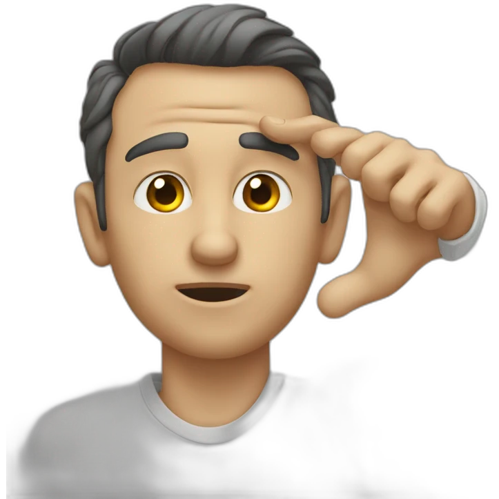 A man points his hand at the eye and pulls it down emoji