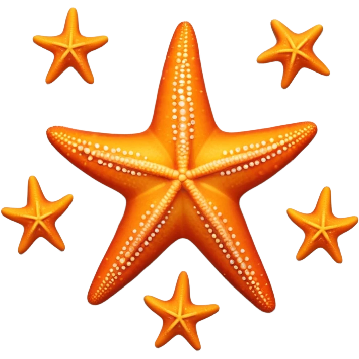 starfish on sandy beach, top-down view, apple emoji style, unique variation emoji