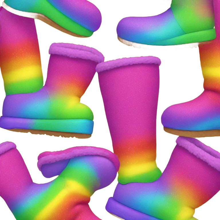 Rainbow uggs emoji