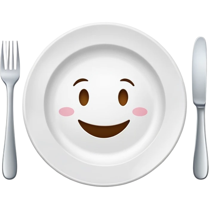 clean empty plate with a happy face, no leftover food, clear and friendly emoji