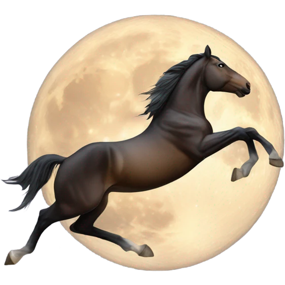 Horse jumping over the moon emoji