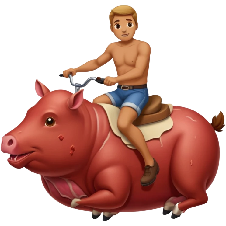  Guy riding meat emoji