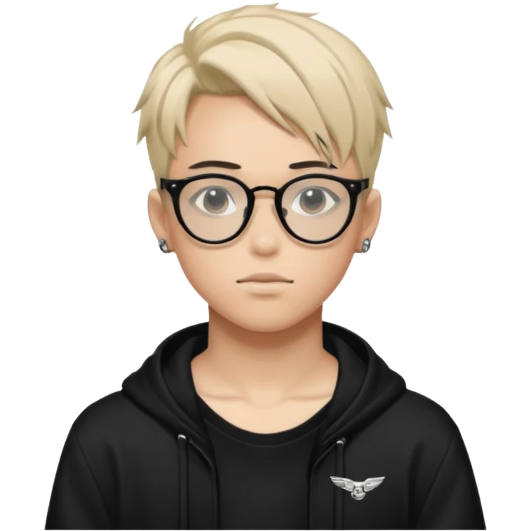 anime boy with tattoo in black balenciaga glasses emoji