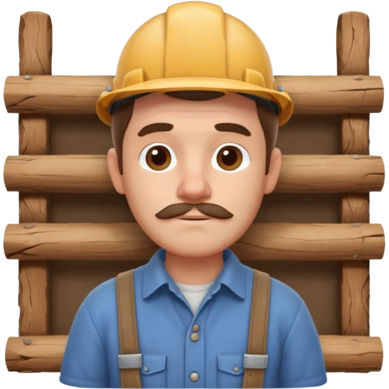 rustic carpenter portrait, head and shoulders only, wood dust on shoulders, rolled-up shirt collar, calm craftsman expression, warm workshop vibe, 3D cartoon, mobile game icon style, clean background, no text, no watermark
 emoji
