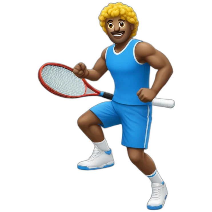 Super héros avec une balle de tennis emoji