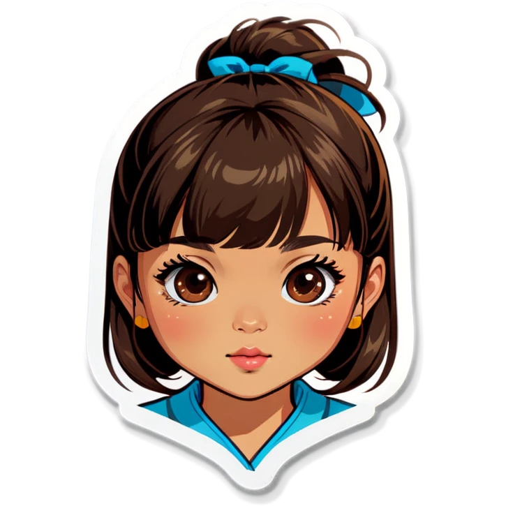 Asian tan girl with bangs emoji