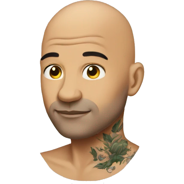 Bald man wearing tattoos  emoji