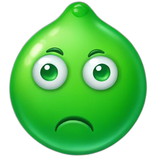 Green gumdrop with eyes  emoji