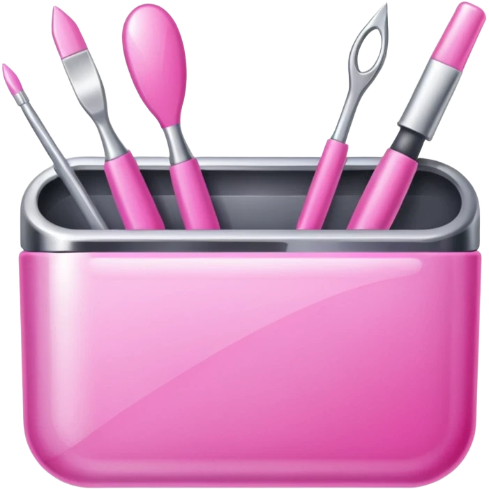 Create an icon using tools used by manicurists; use pink tones. emoji
