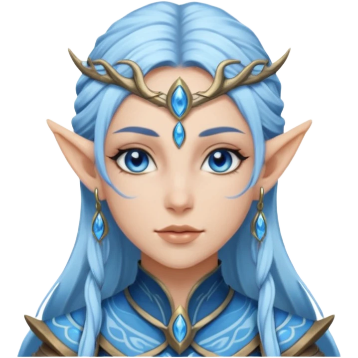 ESO female water elf warrior with lashes and earrings emoji