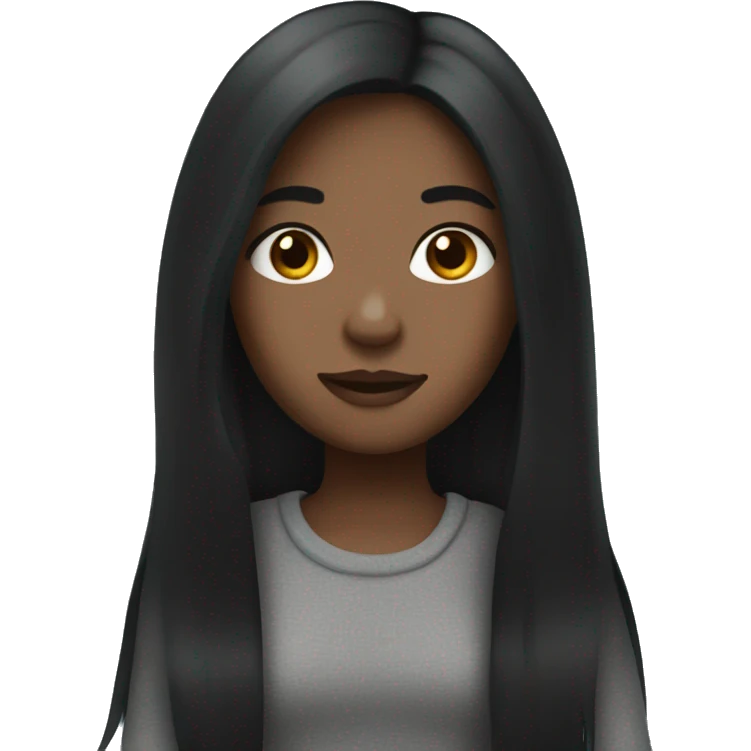 Girl with black long hair emoji