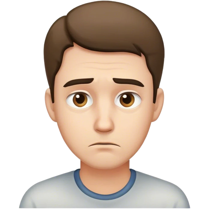Guy Searching Solution, sad emoji