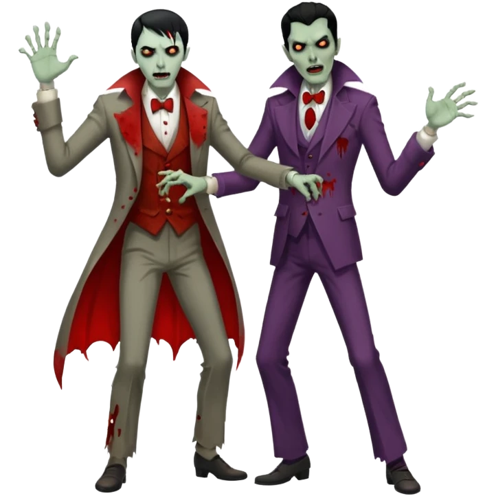 dracula dancing with zombie emoji
