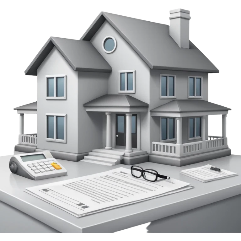 casa moderna blanca con gris con tramites legales emoji