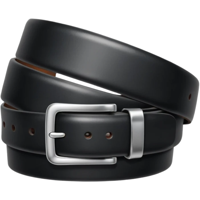 Black leather belt with silver belt buckle emoji