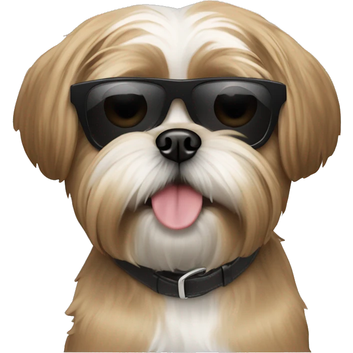 Tan Shih Tzu with dark sunglasses emoji