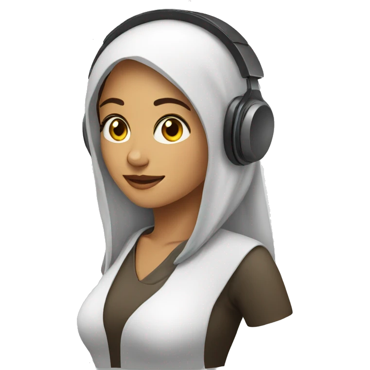 arabic woman with a headset emoji