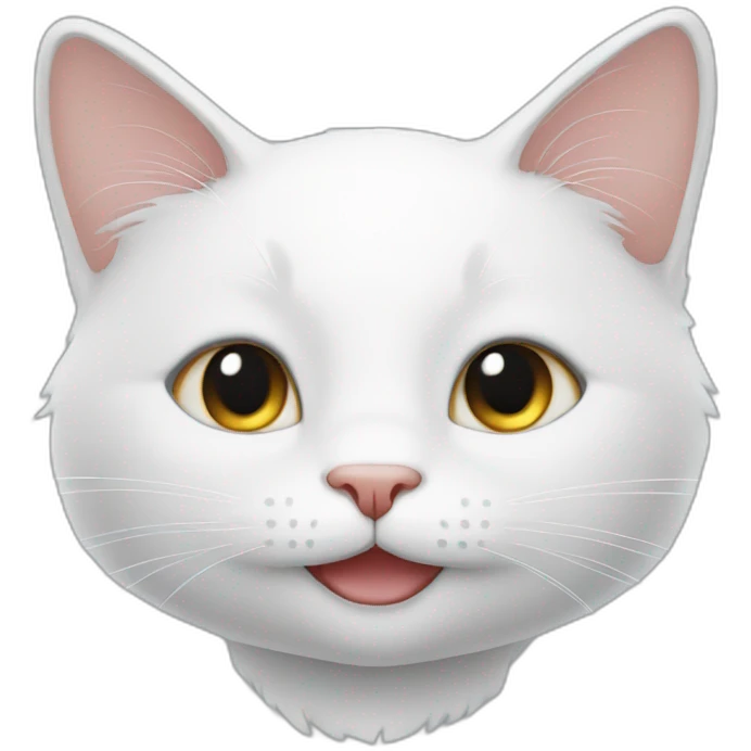 White cat smiling emoji