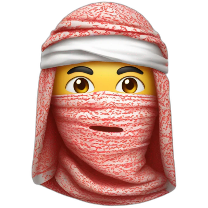 Masked with the Saudi Arabic red and white Shemagh   emoji