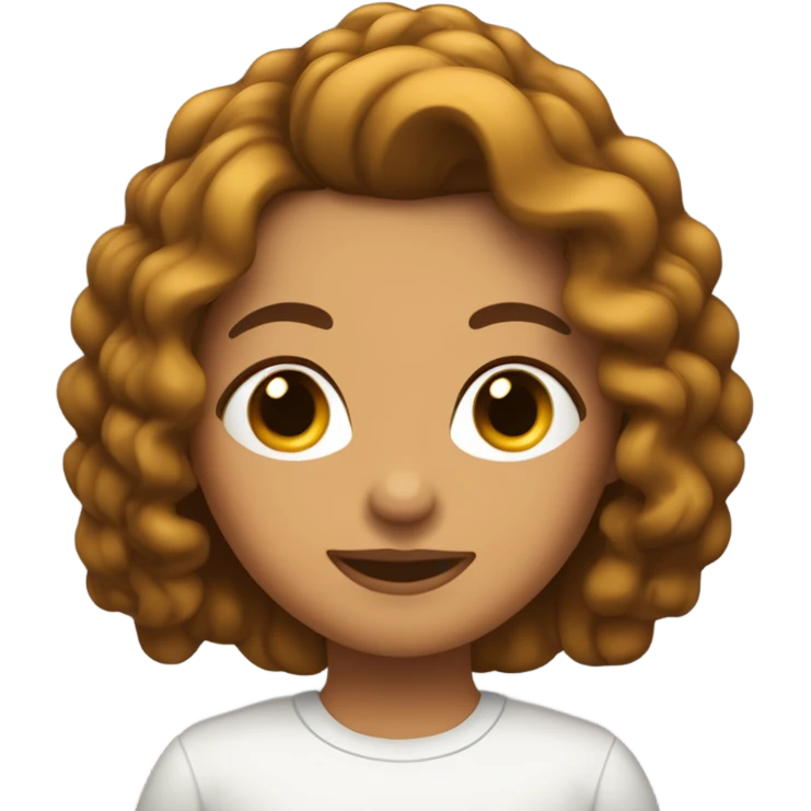 chica con pelo castaño, color de piel mas o menos blanca y con ondas en el cabello emoji