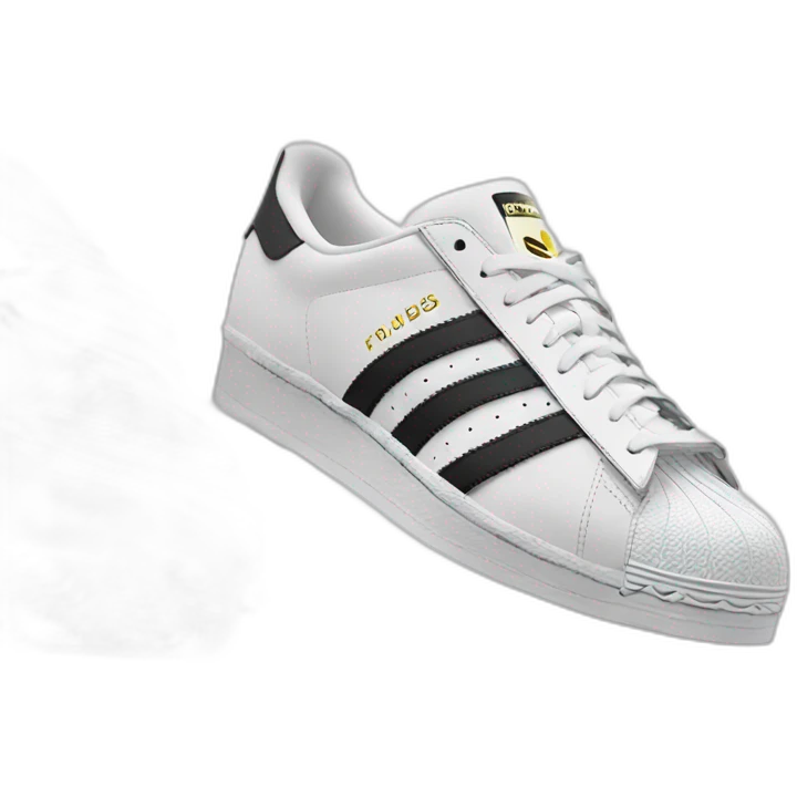 Adidas superstar White with « MrVincs » text emoji
