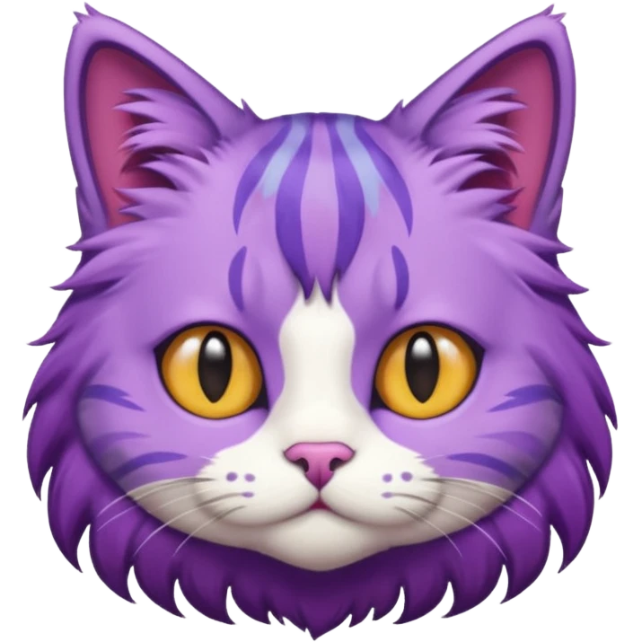purple haired cat emoji