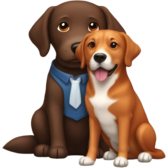  Handsome brown haired man and fox red labrador retriever emoji