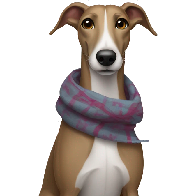 Greyhound with a scarf emoji