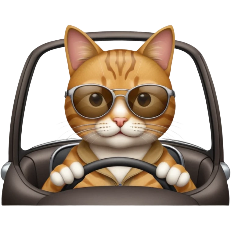 A cat driving a car emoji