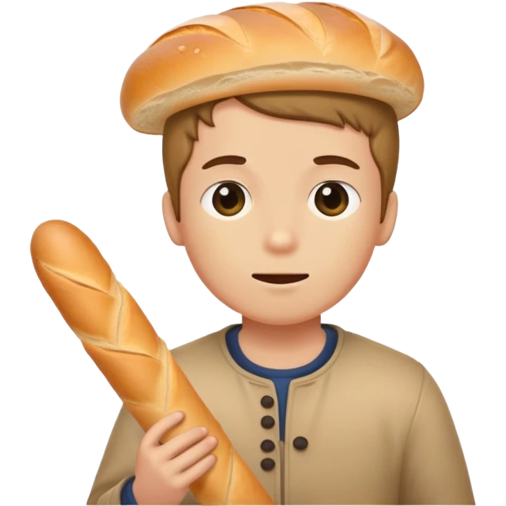 boy getting bonked on the head with a baguette stick emoji